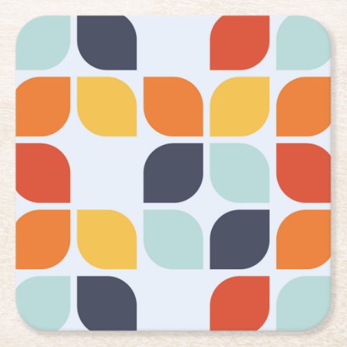 Vintage Geometric Pattern Square Paper Coaster