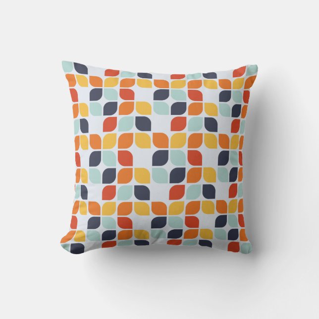Vintage Geometric Pattern Throw Pillow (Front)