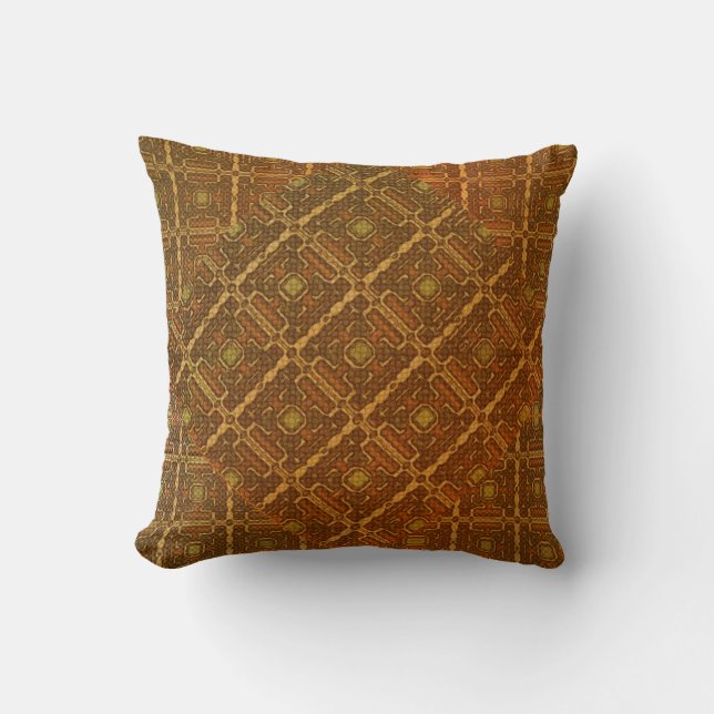 Vintage Geometric Pattern Throw Pillow (Front)
