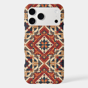 vintage Geometric Quilt Block Art Pattern iPhone 17 Pro Max Case