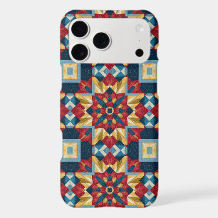 vintage Geometric Quilt Block Art Pattern iPhone 17 Pro Max Case