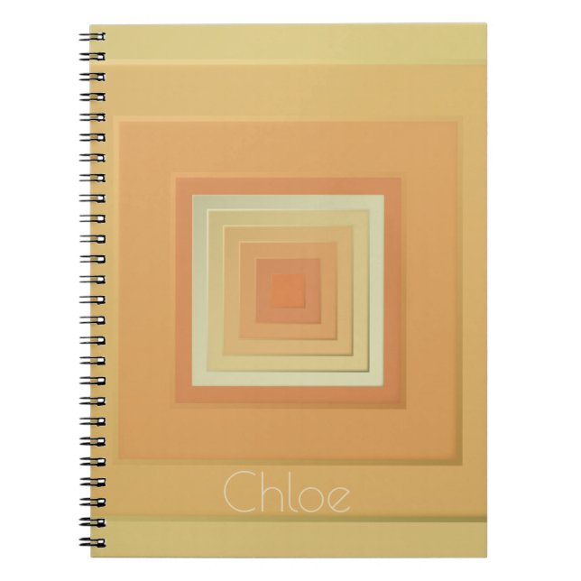 Vintage Geometric Squares (soft yellows & orange) Notebook (Front)