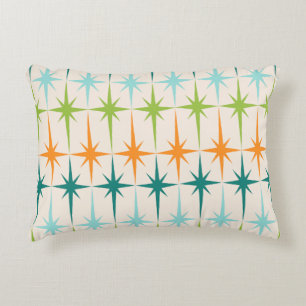 Vintage Geometric Starbursts Accent Pillow