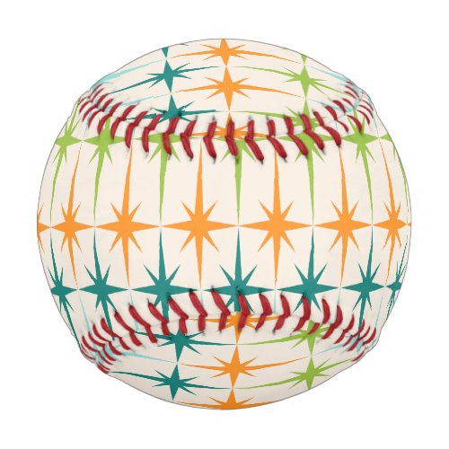 Vintage Geometric Starbursts Baseball