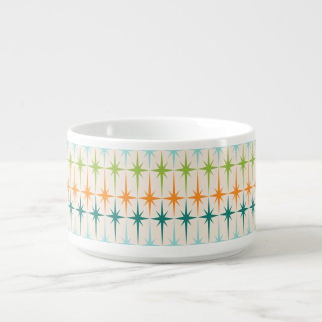 Vintage Geometric Starbursts Chili Bowl (Center)
