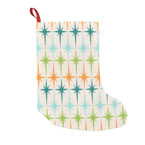 Vintage Geometric Starbursts Christmas Stocking