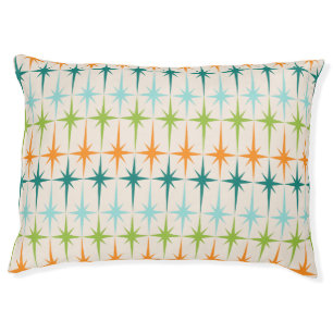 Vintage Geometric Starbursts Dog Bed