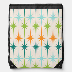 Vintage Geometric Starbursts Drawstring Backpack