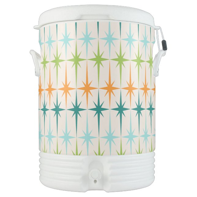 Vintage Geometric Starbursts Igloo Beverage Cooler (Front)