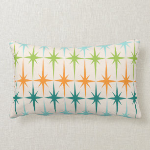 Vintage Geometric Starbursts Lumbar Pillow