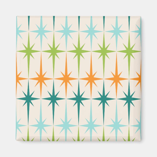 Vintage Geometric Starbursts Magnet (Front)