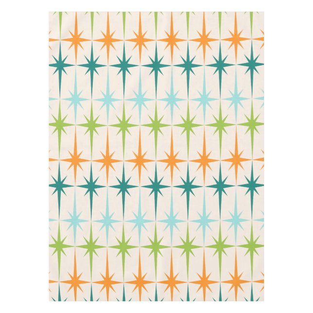Vintage Geometric Starbursts Tablecloth (Front)