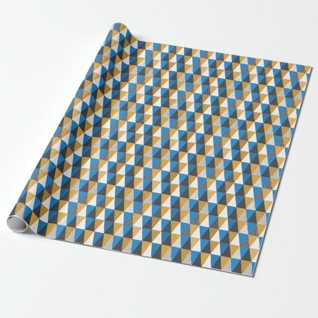 Vintage Geometric: Stylish Illustration Background Wrapping Paper (Unrolled)