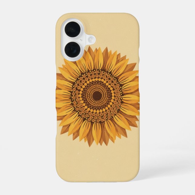 Vintage Geometric Sunflowers iPhone Case (Back)