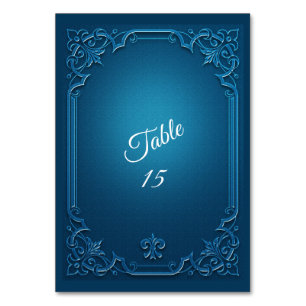 Vintage Geometric Teal Turquoise Wedding Party Table Number