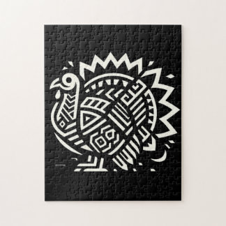 Vintage Geometric Tribal art Jigsaw Puzzle