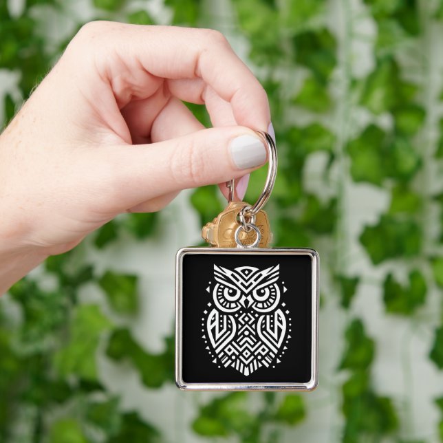 Vintage Geometric Tribal art Keychain (Hand)