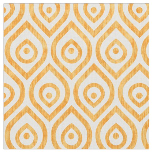 Vintage geometric yellow ogee pattern fabric