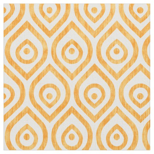 Vintage geometric yellow ogee pattern fabric