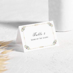 Vintage Geometry Classic Motif Wedding Place Card