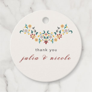 Vintage Geometry Intricate Classical Motif Wedding Favor Tags
