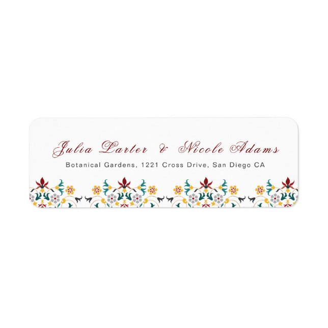 Vintage Geometry Intricate Classical Motif Wedding Label (Front)