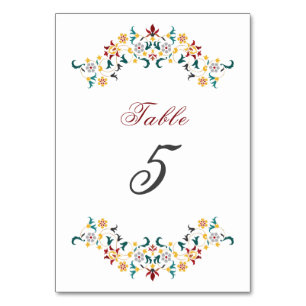 Vintage Geometry Intricate Classical Motif Wedding Table Number