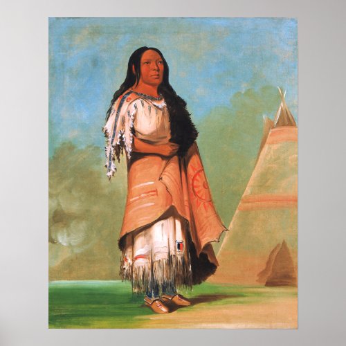 Vintage George Catlin Indian Maiden Poster