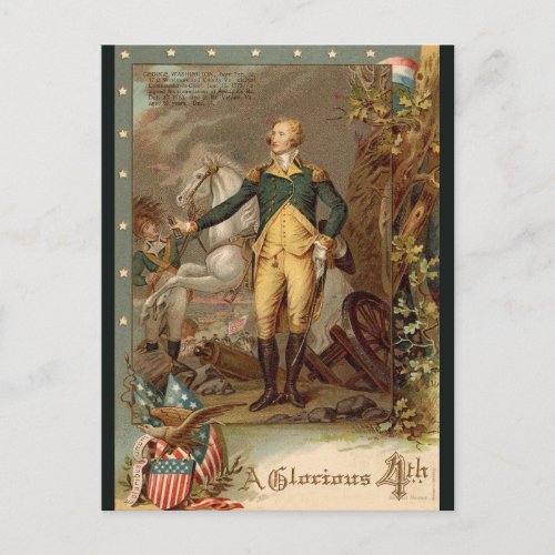 Vintage George Washington A Glorious Fourth Postcard