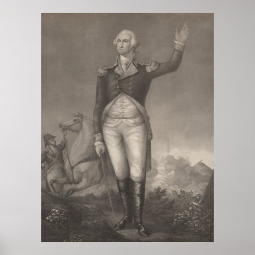 Vintage George Washington Portrait 1854 Poster