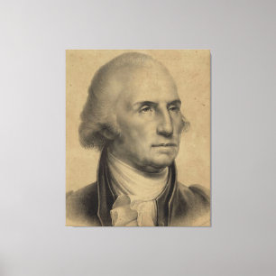 Vintage George Washington Portrait Illustration Canvas Print