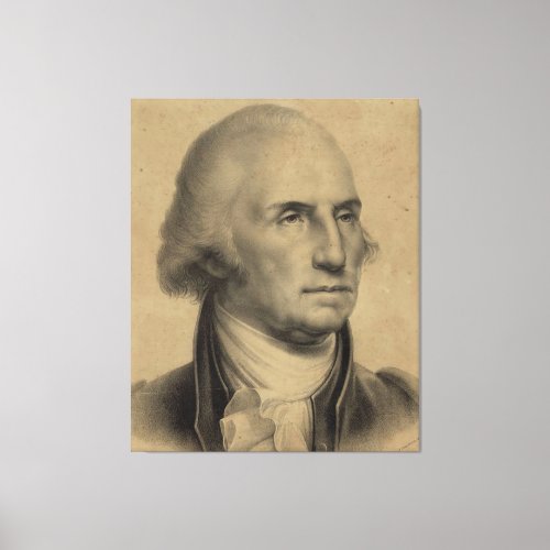 Vintage George Washington Portrait Illustration Canvas Print