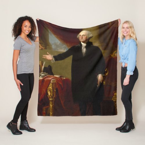 Vintage George Washington Portrait Painting 2 Fleece Blanket