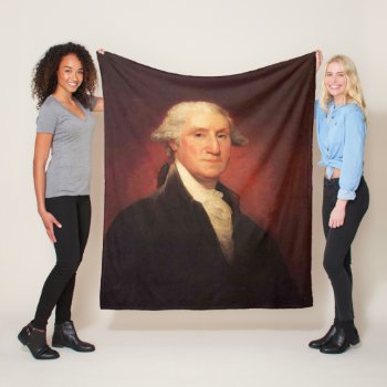 Vintage George Washington Portrait Painting Fleece Blanket by Alleycatshirts at Zazzle