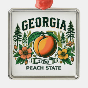 Vintage Georgia Metal Ornament