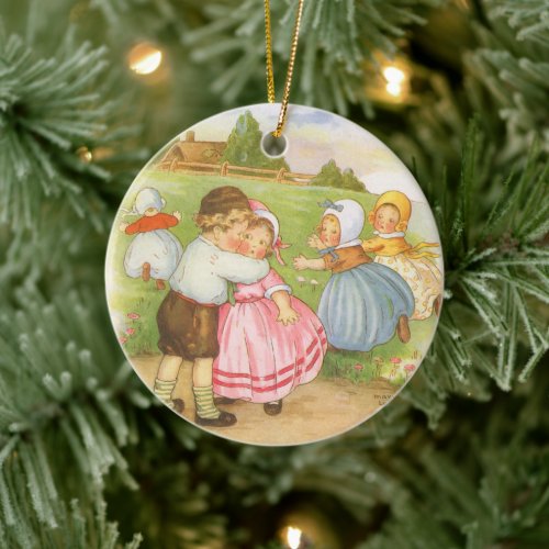 Vintage Georgie Porgie Mother Goose Nursery Rhymes Ceramic Ornament