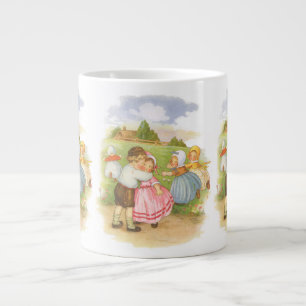 Vintage Georgie Porgie Mother Goose Nursery Rhymes Giant Coffee Mug
