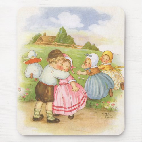 Vintage Georgie Porgie Mother Goose Nursery Rhymes Mouse Pad