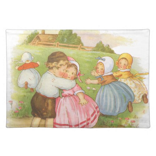 Vintage Georgie Porgie Mother Goose Nursery Rhymes Placemat