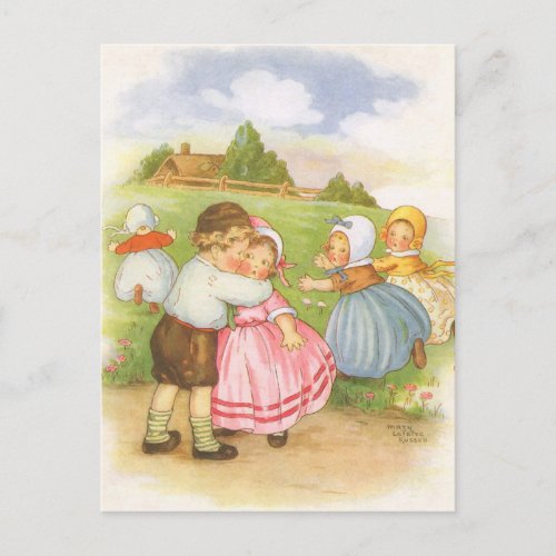 Vintage Georgie Porgie Mother Goose Nursery Rhymes Postcard