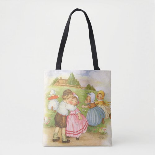 Vintage Georgie Porgie Mother Goose Nursery Rhymes Tote Bag