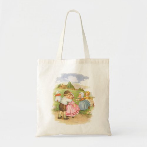 Vintage Georgie Porgie Mother Goose Nursery Rhymes Tote Bag