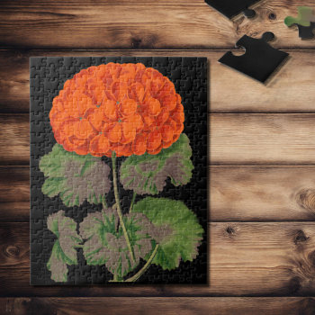 Vintage Geranium  - Bold Floral   Jigsaw Puzzle by almawad at Zazzle