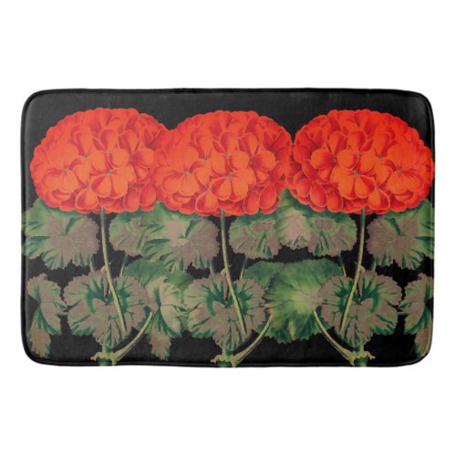 Vintage Geranium Trio  _ bold floral Bath Mat