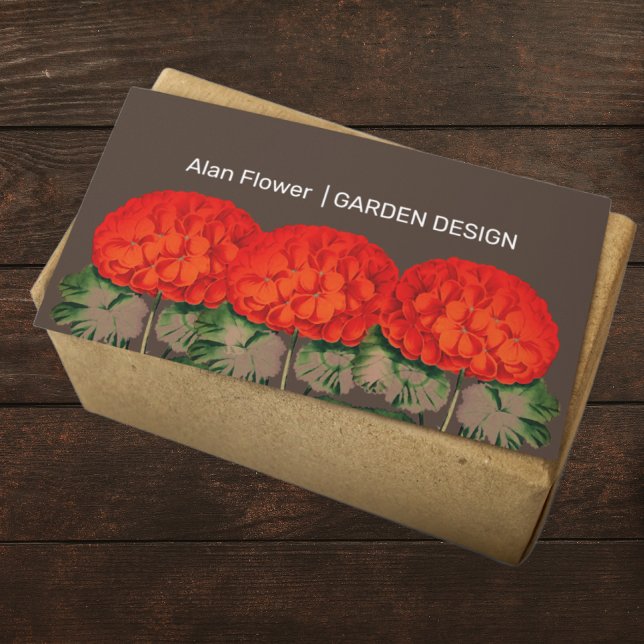 Vintage Geranium Trio  - bold floral  Business Card (Creator Uploaded)