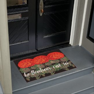 Vintage Geranium Trio  - French Happyness Doormat