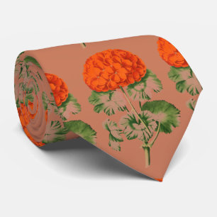 vintage geraniums - bold floral no3 neck tie