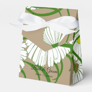 Vintage Gerber Daisy Flowers Wedding Favor Boxes by InvitationCafe at Zazzle
