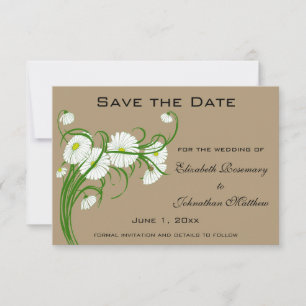 Vintage Gerber Daisy flowers Wedding Save the Date