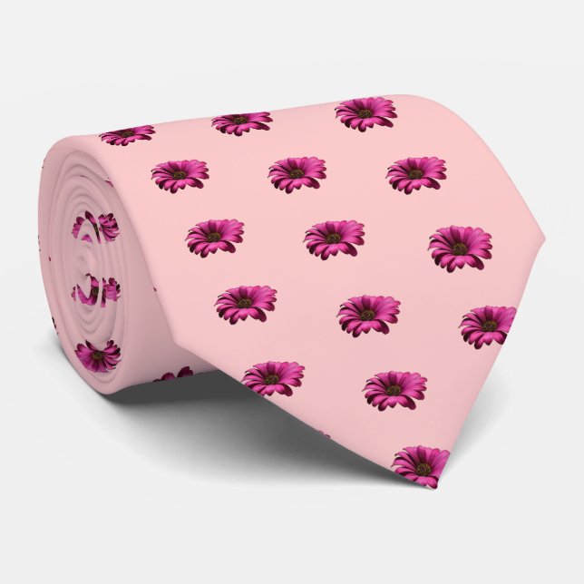 Vintage Gerber Daisy Wedding Tie (Rolled)